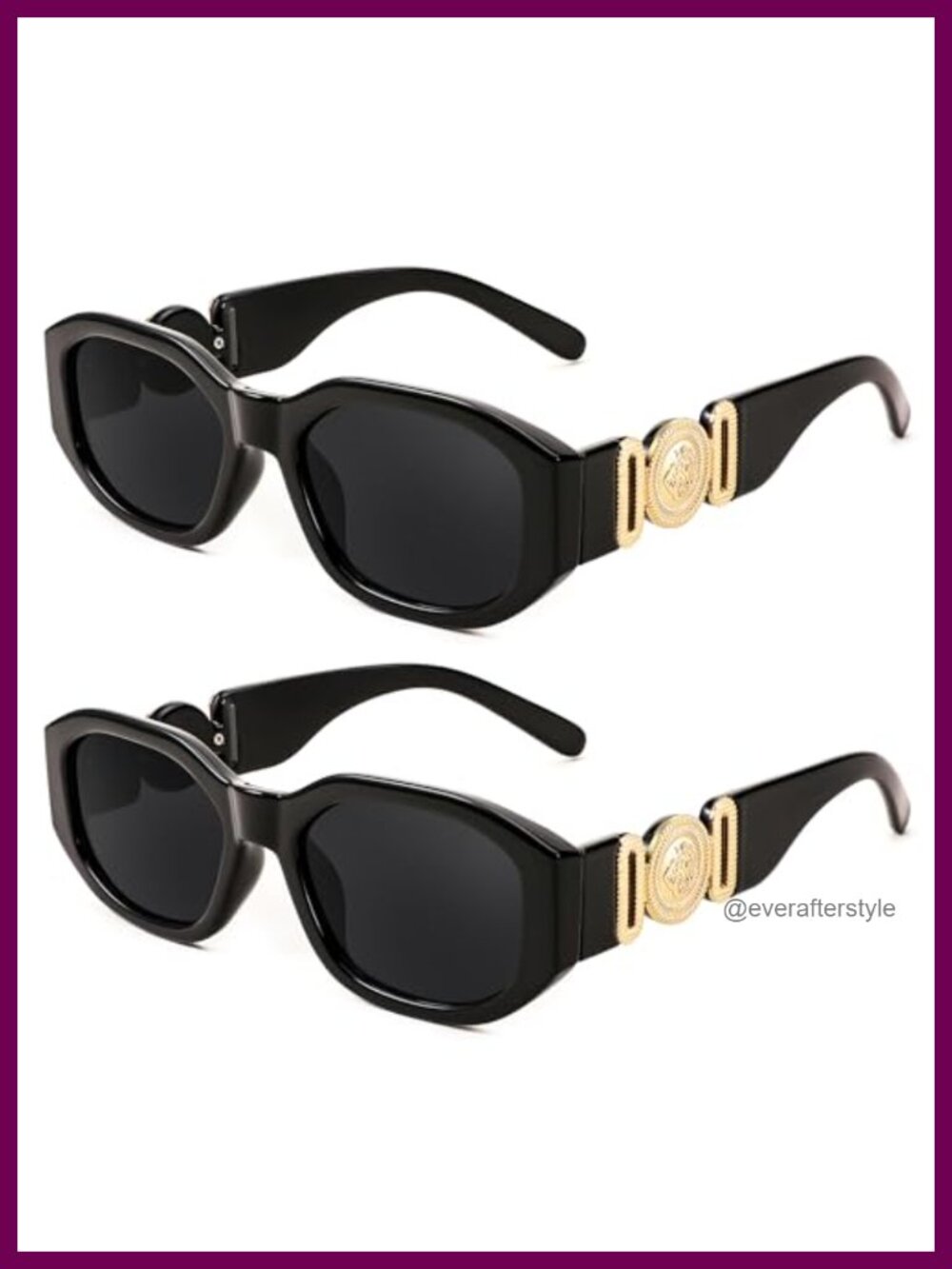 Retro Rectangle Sunglasses UV Protection Full Frame Unisex